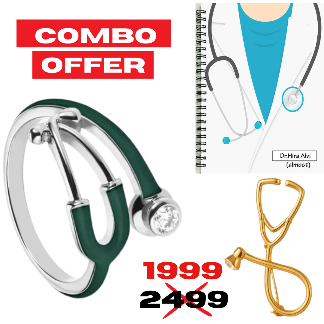 3-in-1 Doctor’s Gift Set: Steth Ring,Brooch and Dairy