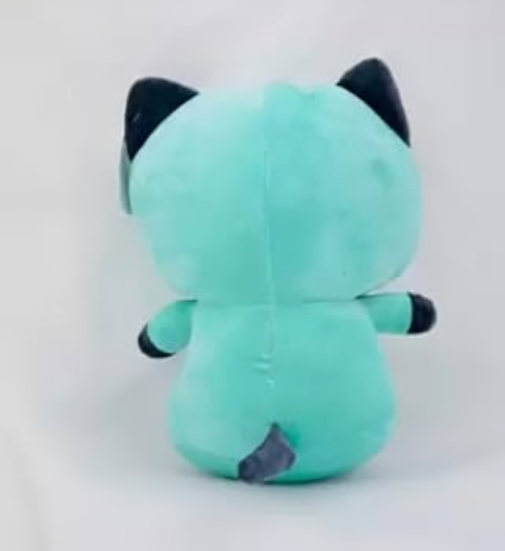 Wink Cat Stuffed Toy – Cute & Cuddly Companion, Green