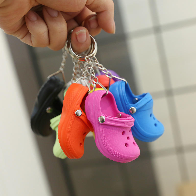 5Pcs Silicone Slipper Key Rings – Cute Mini Shoe Keychains