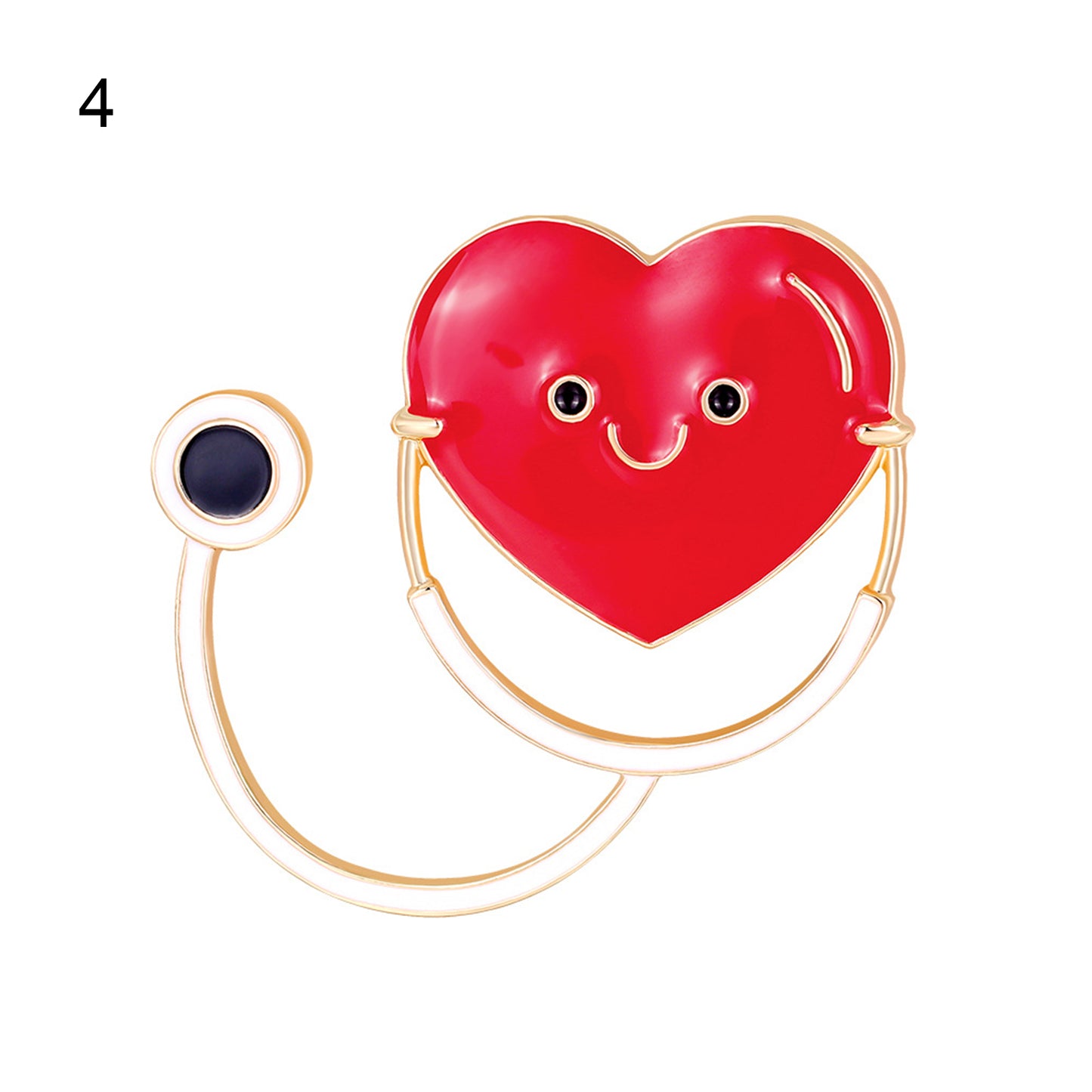 Unisex Medical Brooch Pins – Stethoscope & Heartbeat Design