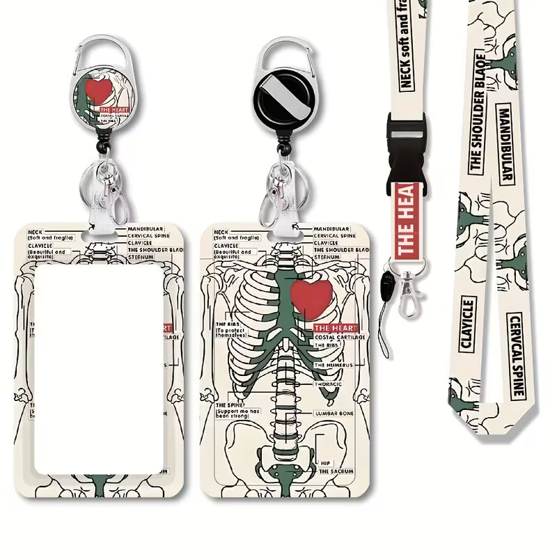 anatomical spine and heart themed cardholder