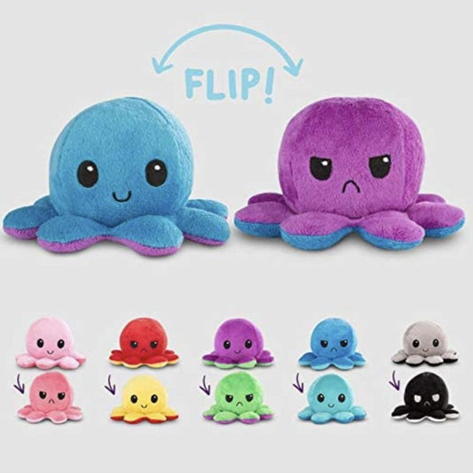 Reversible Octopus Plushie – Soft & Cuddly, Dual-Color Design, 25 cm