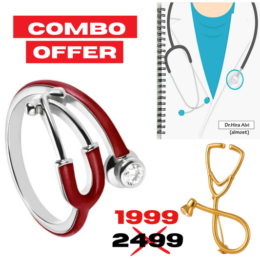 3-in-1 Doctor’s Gift Set: Steth Ring,Brooch and Dairy