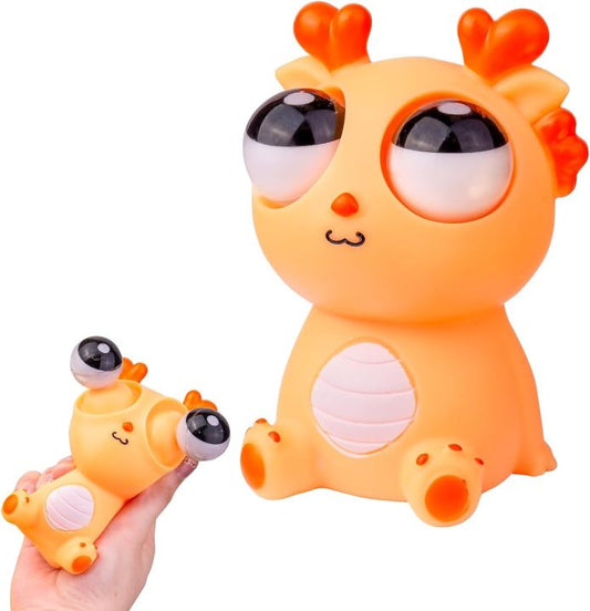 Squeeze Dragon Pop-Out Eyes Toy - Eye-Popping Stress Relief Squeezy Toy for Christmas, Birthdays & Party Gifts