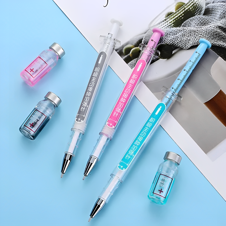 PACK OF 3 Syringe-Shaped Cute Gel Pen AND DOC DAIRY