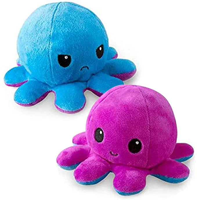 Reversible Octopus Plushie – Soft & Cuddly, Dual-Color Design, 25 cm