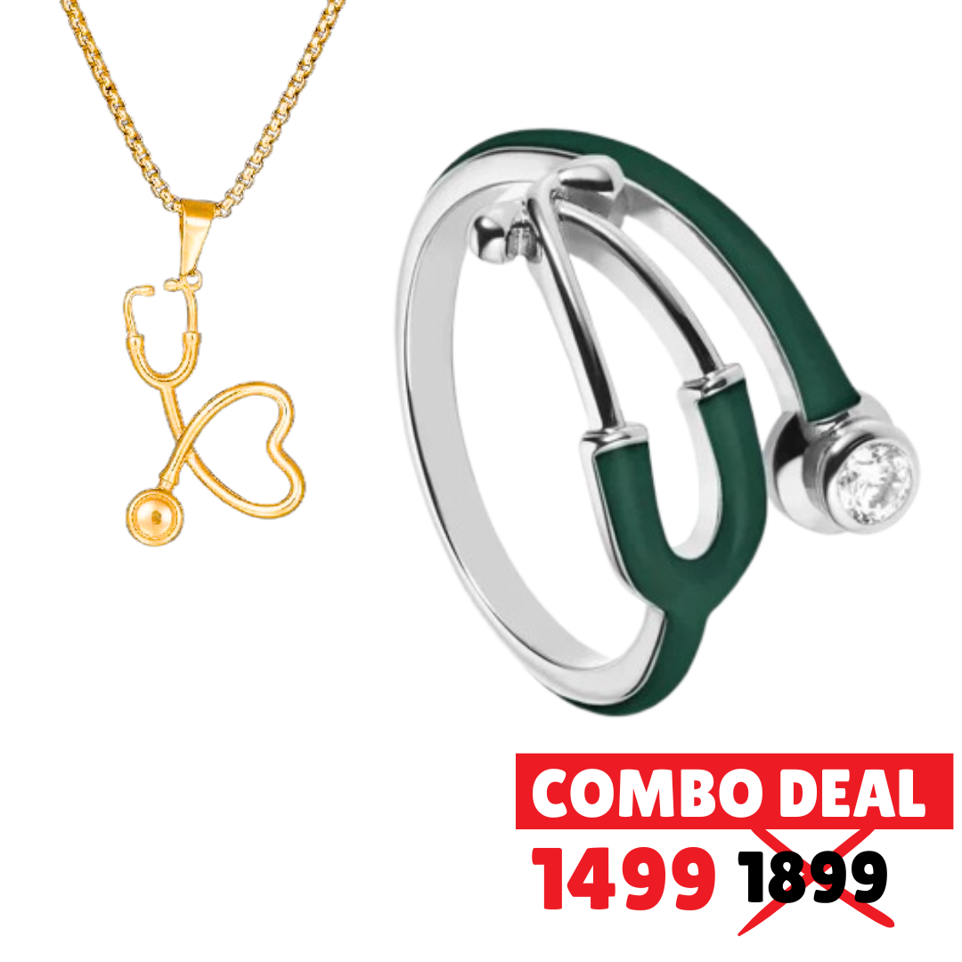 Doctor’s Gift Combo: Steth Ring &  Necklace