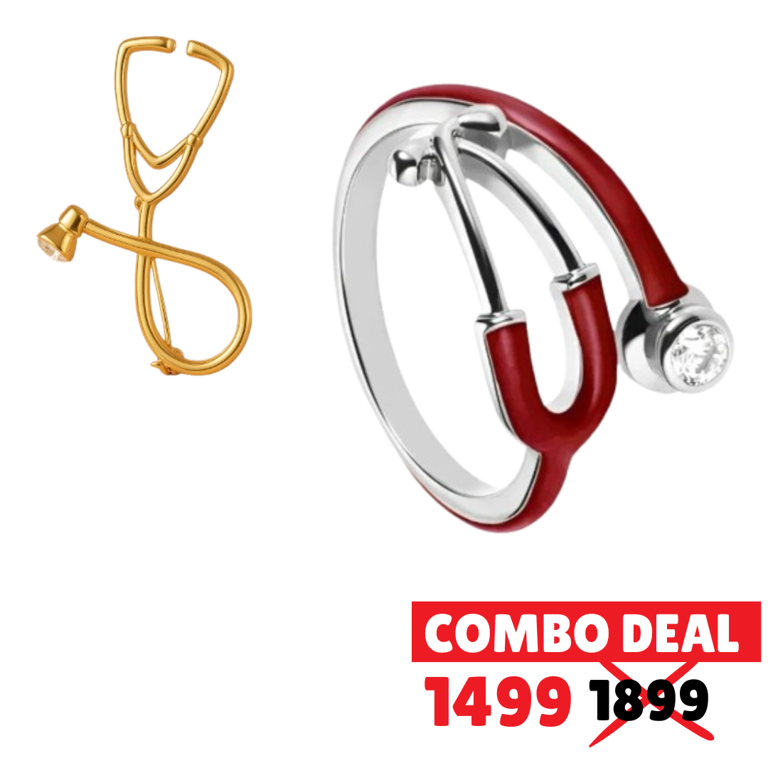 Doctor’s Gift Combo: Steth Ring & Brooch