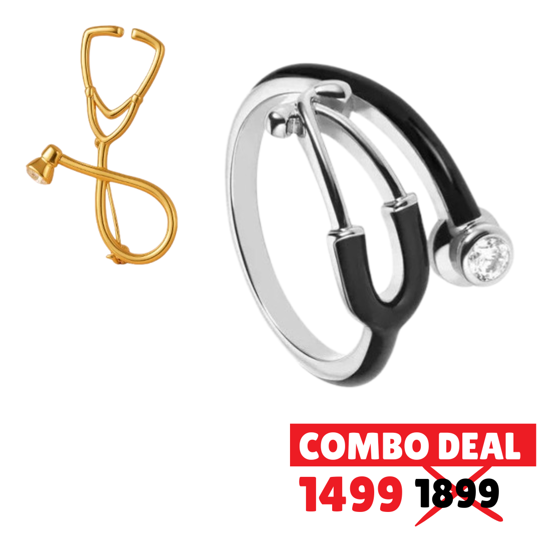 Doctor’s Gift Combo: Steth Ring & Brooch