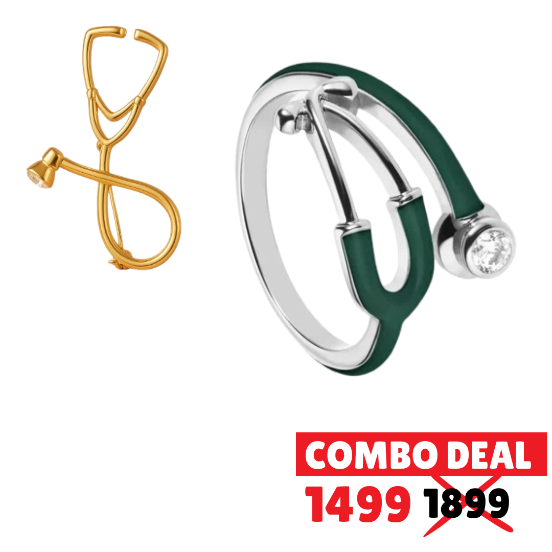 Doctor’s Gift Combo: Steth Ring & Brooch