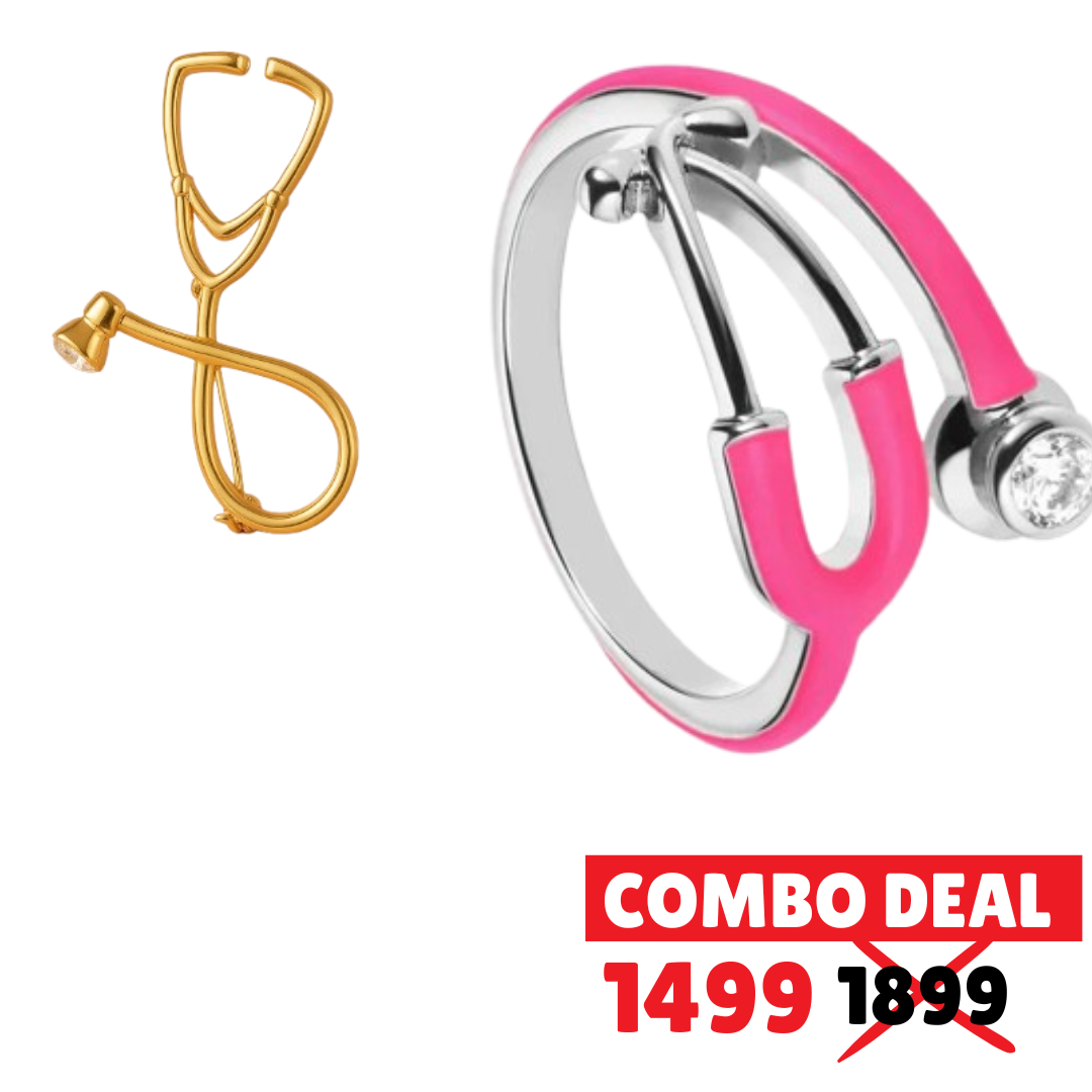 Doctor’s Gift Combo: Steth Ring & Brooch