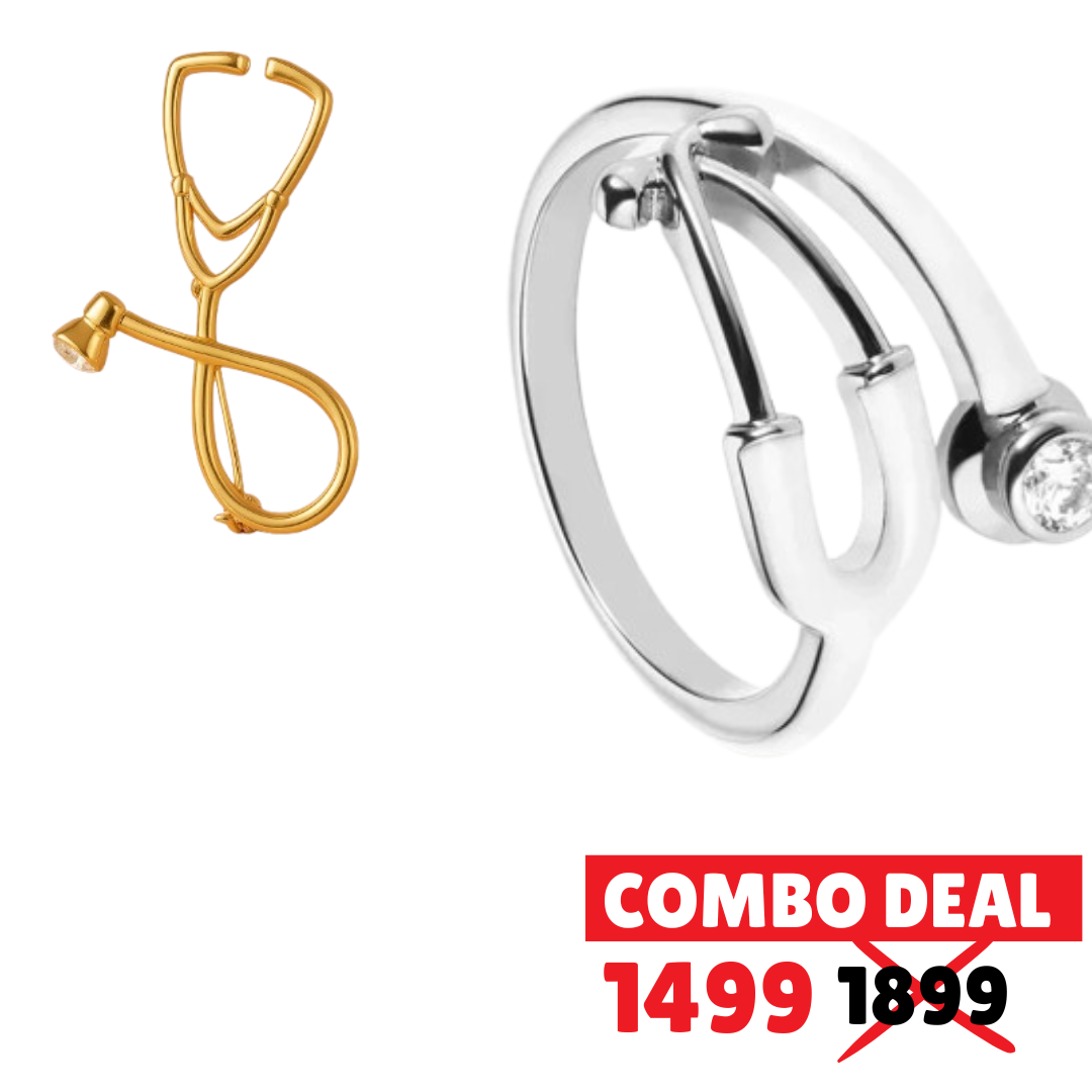Doctor’s Gift Combo: Steth Ring & Brooch
