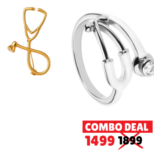 Doctor’s Gift Combo: Steth Ring & Brooch
