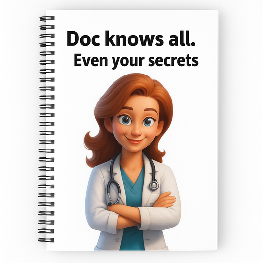 Doc Knows All. Even Your Secrets. SPIRAL NOTEBOOOK