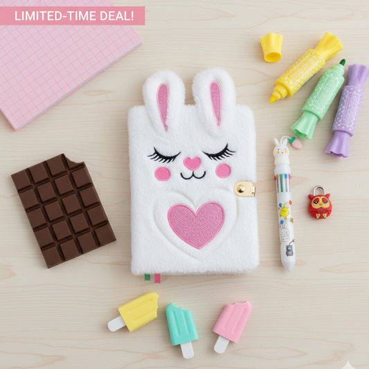 5-in-1 Deal – Fur Diary, Chocolate Bar Diary, Lipstick Ballpoint, 3 Kulfi Highlighters & 3 Candy Highlighters