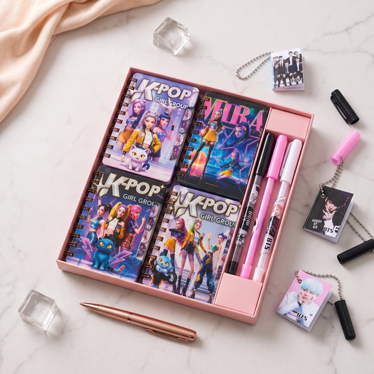 BTS K-Pop Fan Combo 💜 – Cute Diary + Pen Set
