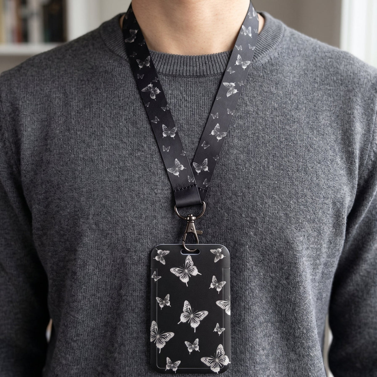 Midnight Butterfly ID Card Holder