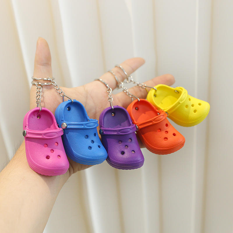 5Pcs Silicone Slipper Key Rings – Cute Mini Shoe Keychains