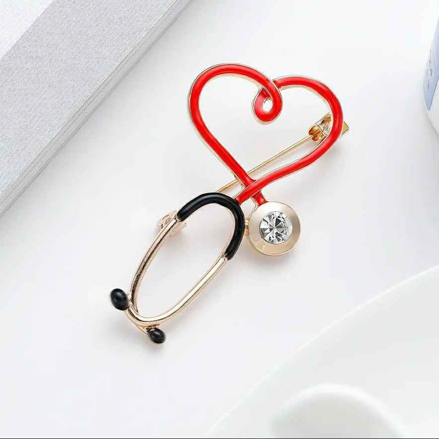 Stethoscope & Heart Lapel Pins