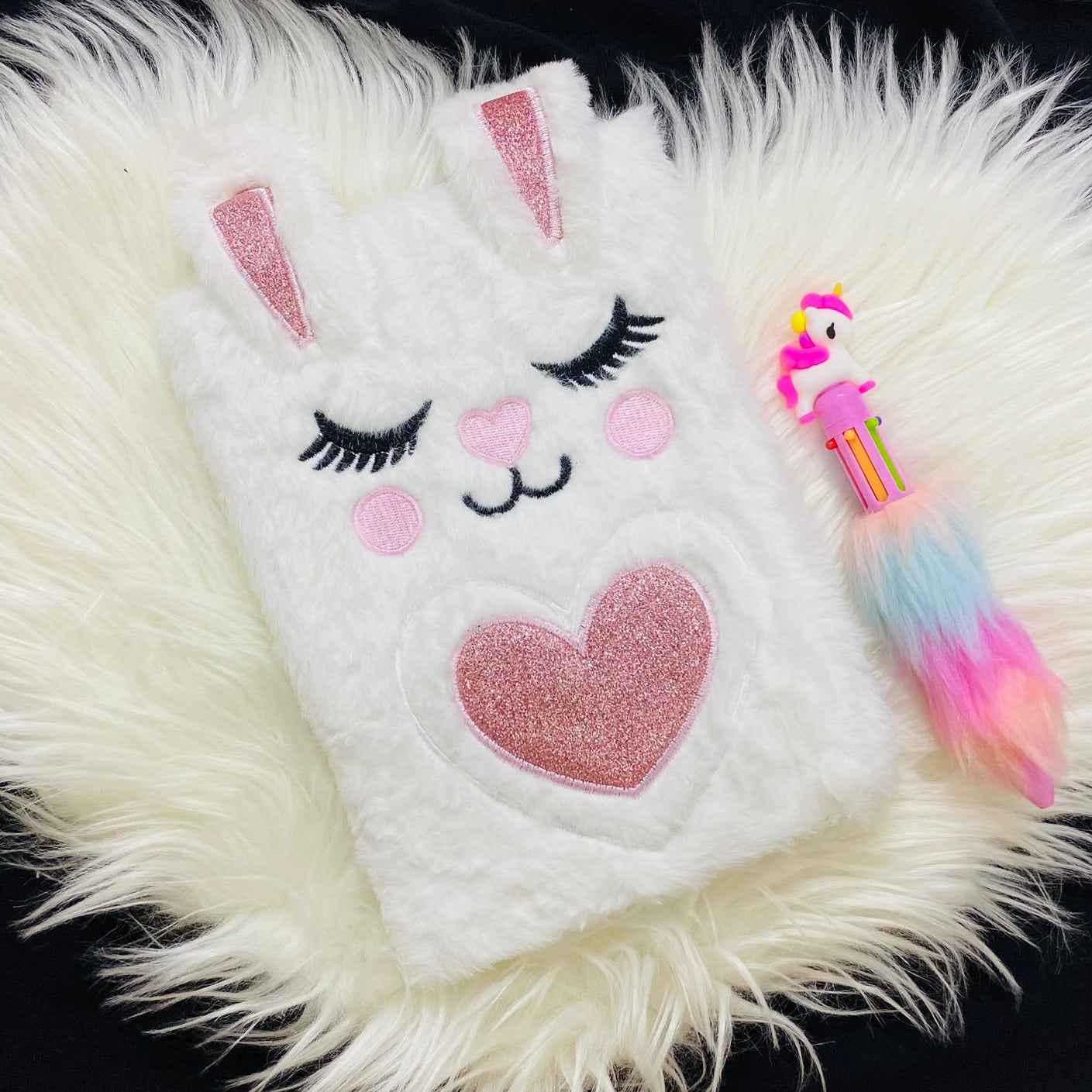 Cute Soft Fur Diary – A5 Adorable Plush Notebook for Girls