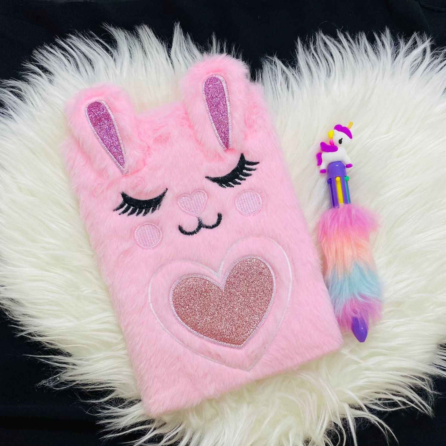 Cute Soft Fur Diary – A5 Adorable Plush Notebook for Girls