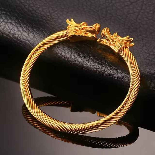 Double Dragon Steel Bracelet