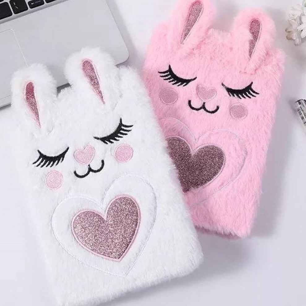 Cute Soft Fur Diary – A5 Adorable Plush Notebook for Girls