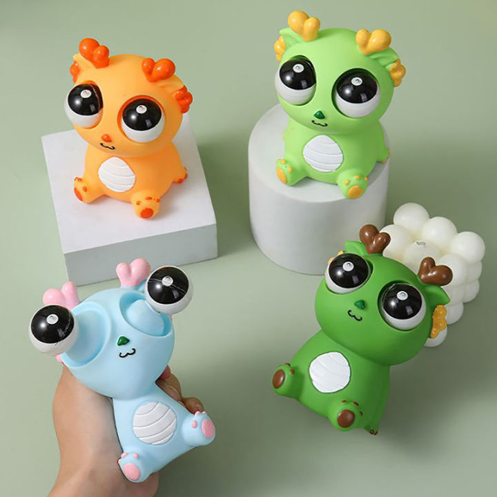 Squeeze Dragon Pop-Out Eyes Toy - Eye-Popping Stress Relief Squeezy Toy for Christmas, Birthdays & Party Gifts