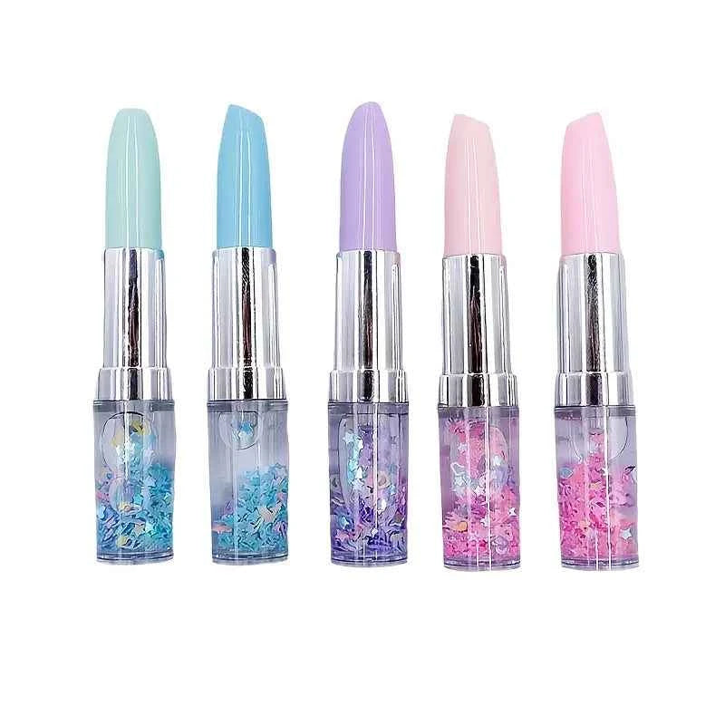 3 Glitter Gel Pens – Lipstick Style Smooth Writing Pens (0.5mm)