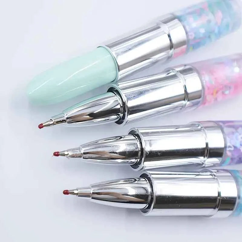 3 Glitter Gel Pens – Lipstick Style Smooth Writing Pens (0.5mm)
