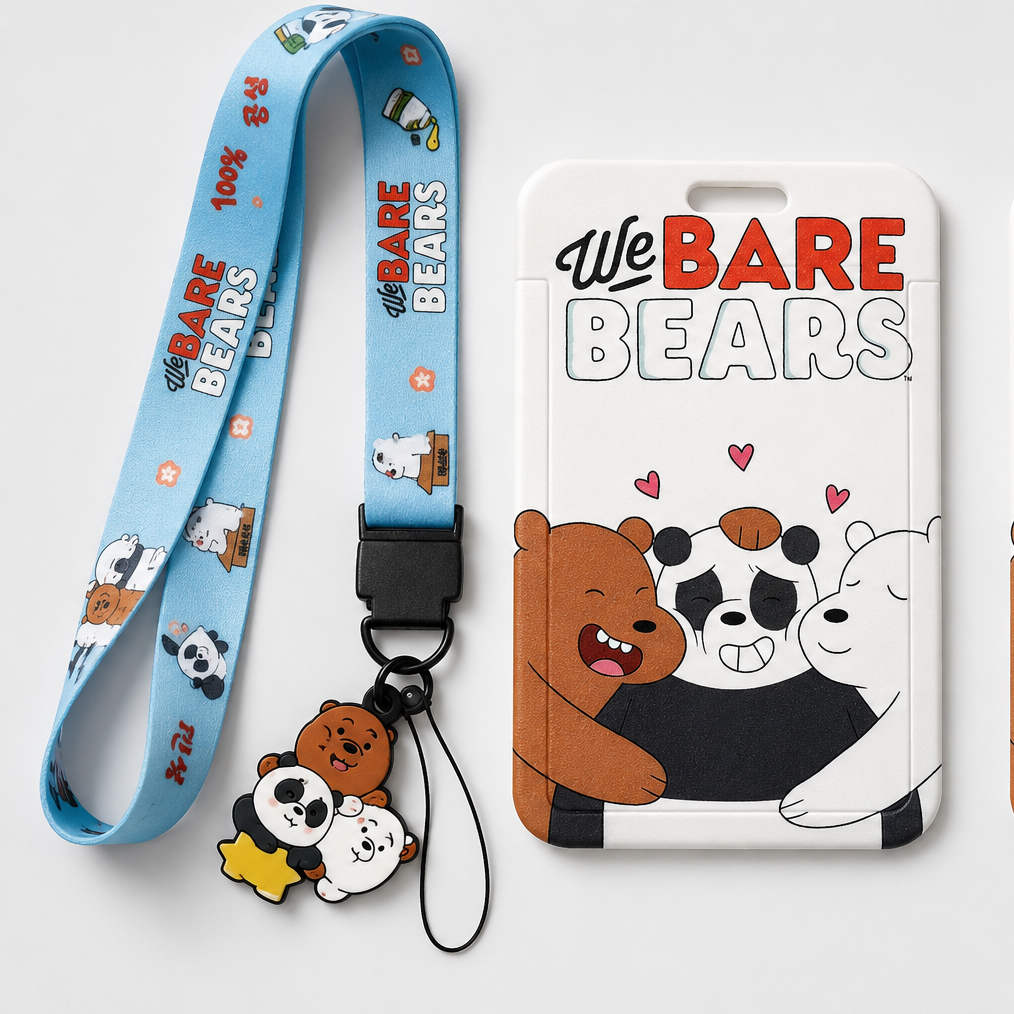 Bear card holder held in hand to show size