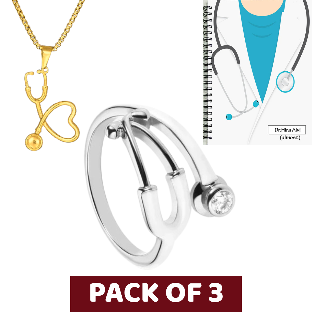 3-in-1 Doctor’s Gift Set: Steth Ring, Necklace & Diary