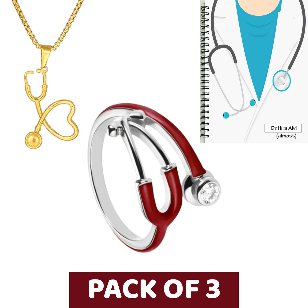 3-in-1 Doctor’s Gift Set: Steth Ring, Necklace & Diary