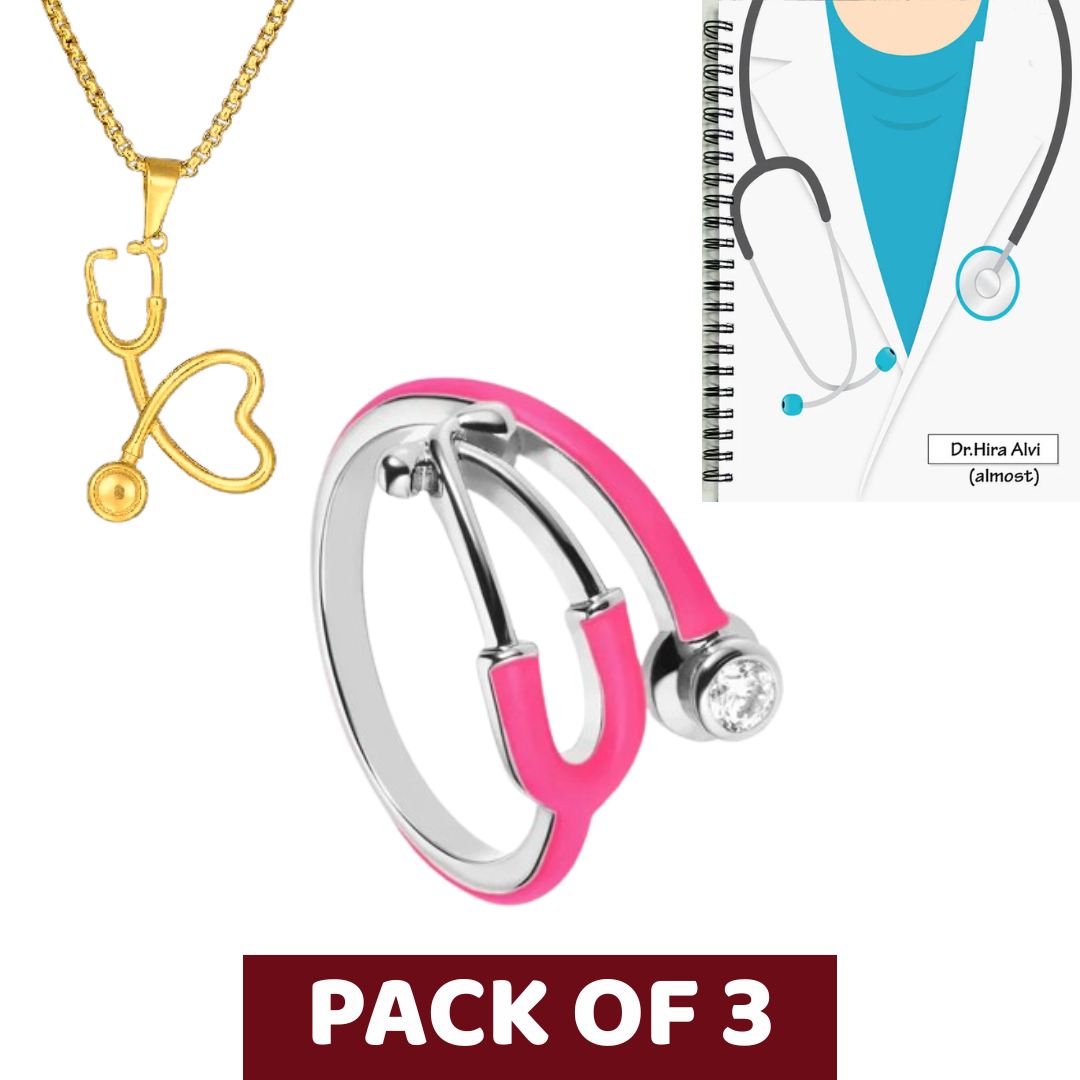 3-in-1 Doctor’s Gift Set: Steth Ring, Necklace & Diary