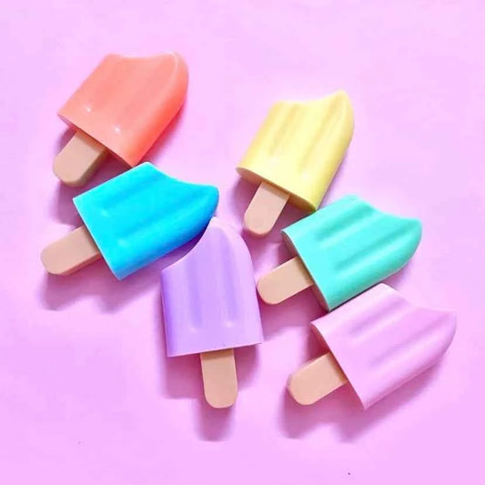 Multicolor Ice Cream Stick Highlighters – Set of 6 Fun Popsicle Shades