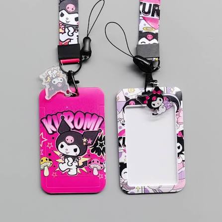 Kuromi Card Holder with Lanyard – Cute Kawaii ID Holder